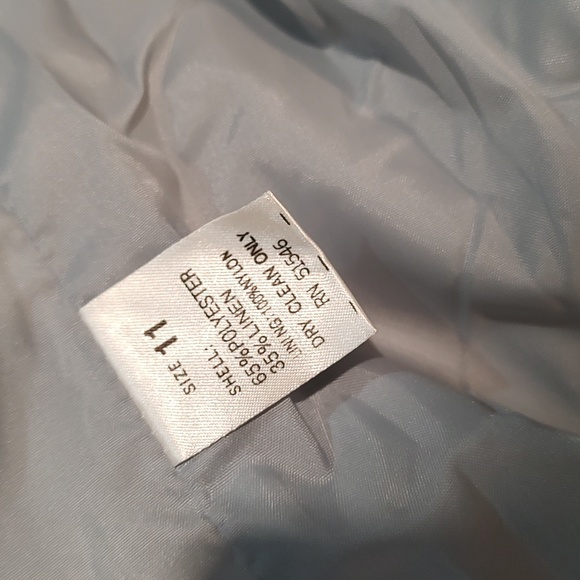 Vintage Haberdasher 11 blue grey blazer suit skirt set linen - Picture 4 of 4